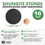 Autocollant Shungite World 50mm sur tablette pour cadre calme.