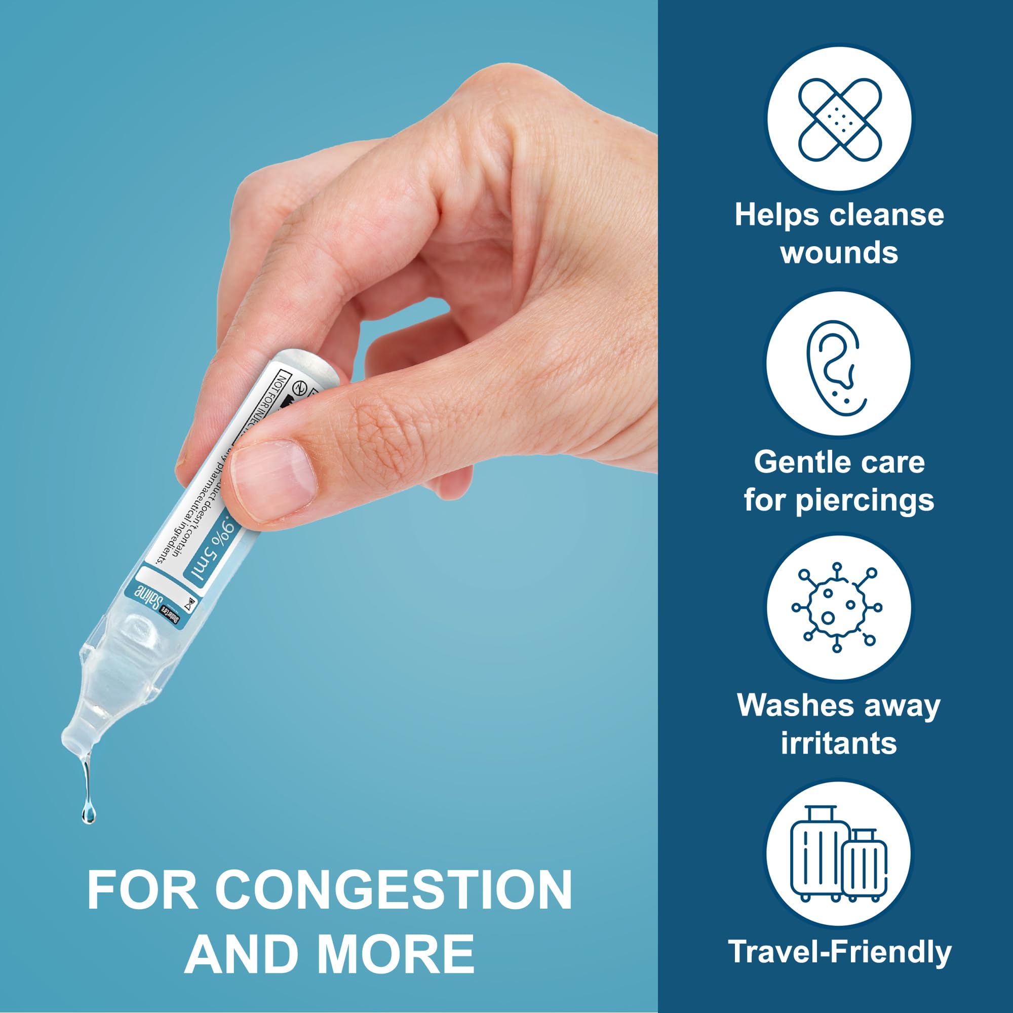 Shusher Care Ampoules Saline – usage pour enfants et adultes, hygiène des voies nasales.