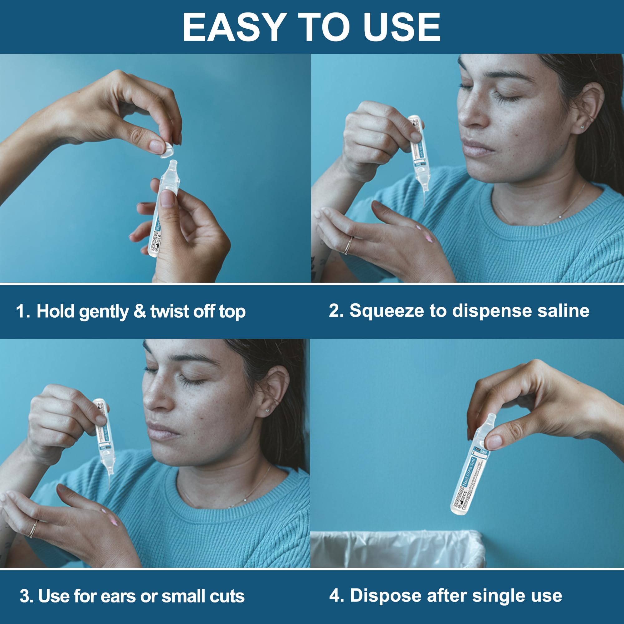 Shusher Care Ampoules Saline – nettoyage des piercings pour une hygiène fiable.