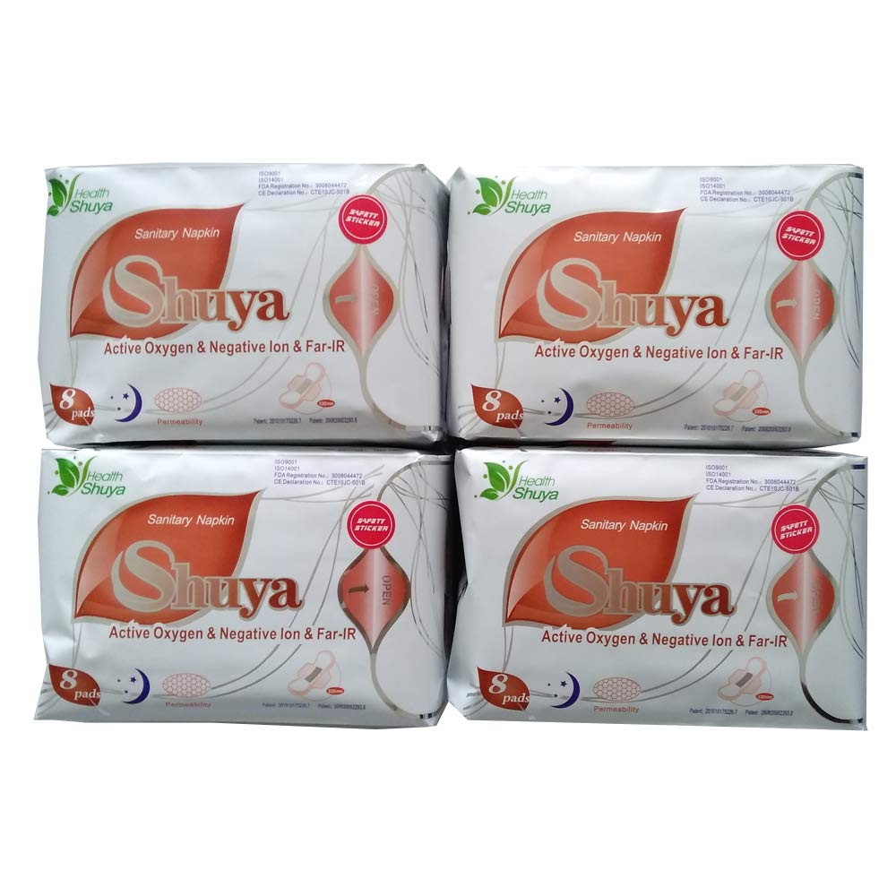 SHUYA serviette hygienique ultralongue 330 mm avec ailes, protection nocturne.