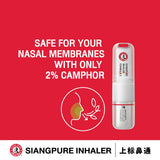 Siang Pure Inhalateur nasal – application sur le front, sensation de fraîcheur.