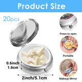 Sibba Molain boîte pilules miroir intégré, accessoire pratique pour sac à main
