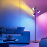 Utilisation fluide de la télécommande SIBRILLE avec lampe arbre RGB, changement rapide des ambiances.