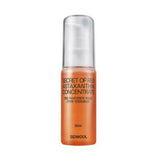 Sidmool Essence concentrée d’astaxanthine rouge, bouteille élégante, hydratation visiblement améliorée.