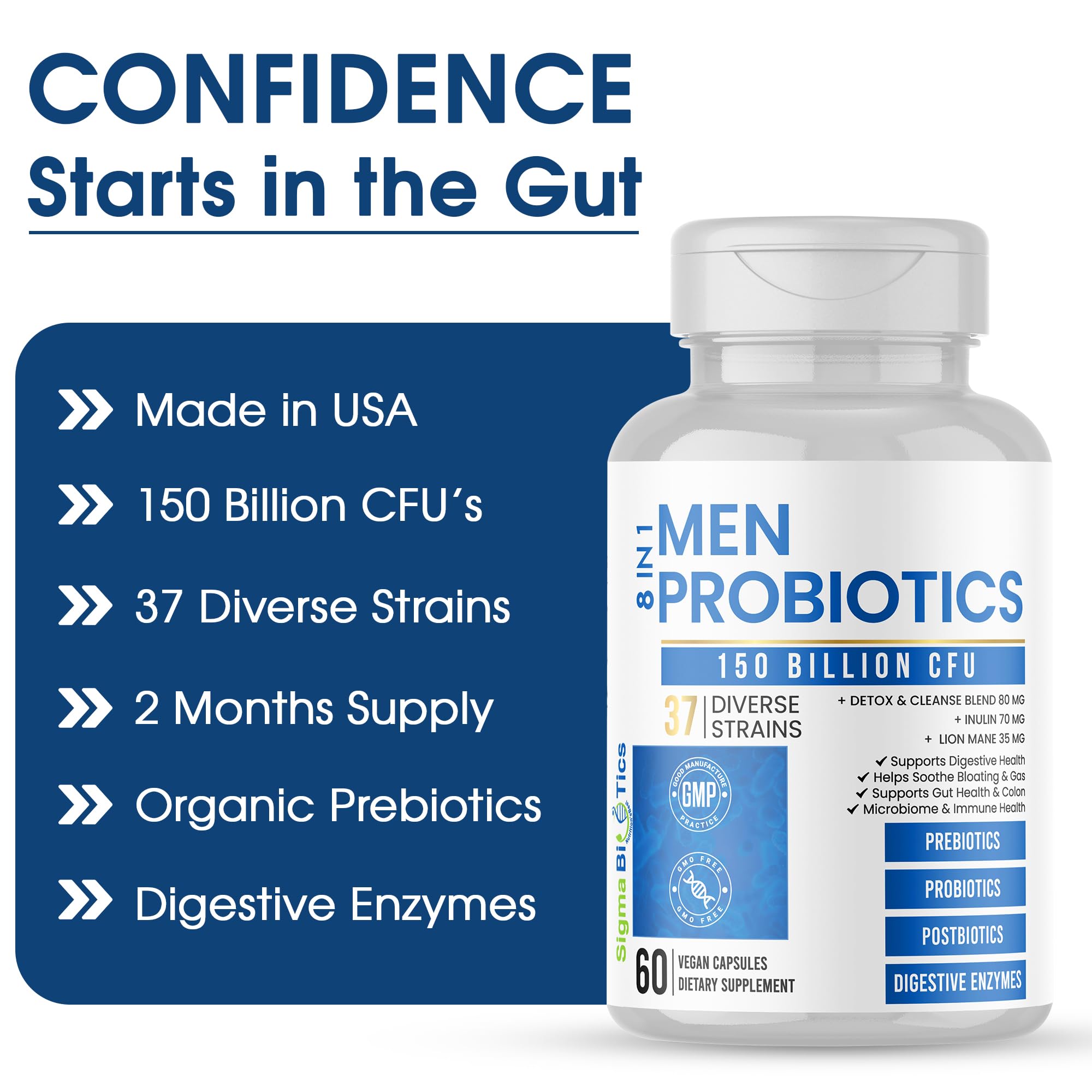 SigmaBiotics Probiotiques Topinambour Gomme d'Acacia : prébiotiques nourrissent les bonnes bactéries.
