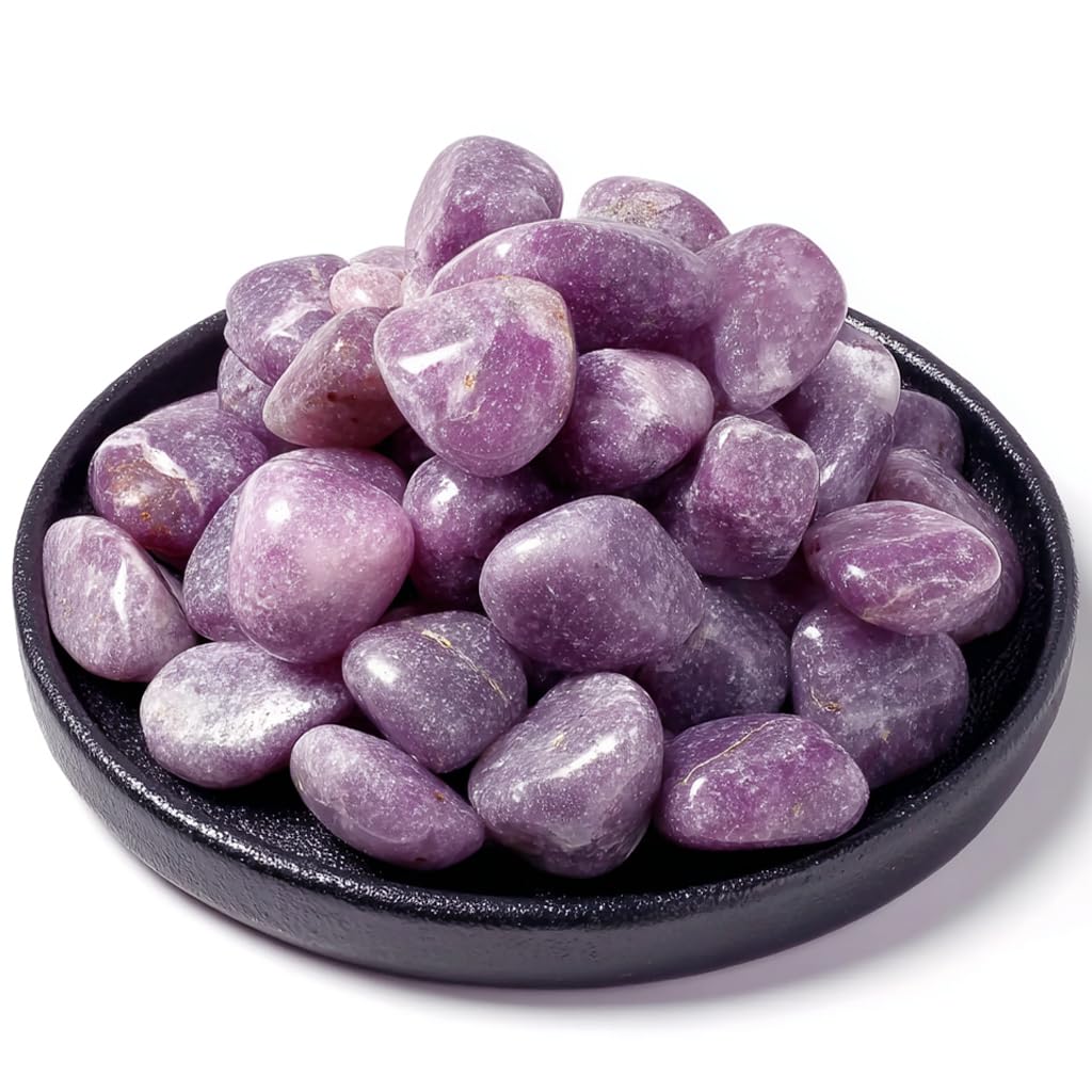 SigMntun Lepidolite – pierres polies 0,8 pouces, réconfort et concentration pendant la méditation.