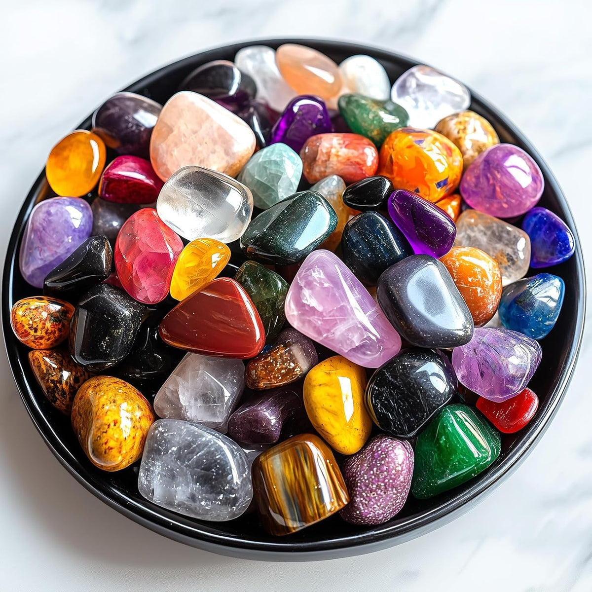 SigMntun ensemble de pièces-cristaux multicolores idéal pour méditation et décoration.