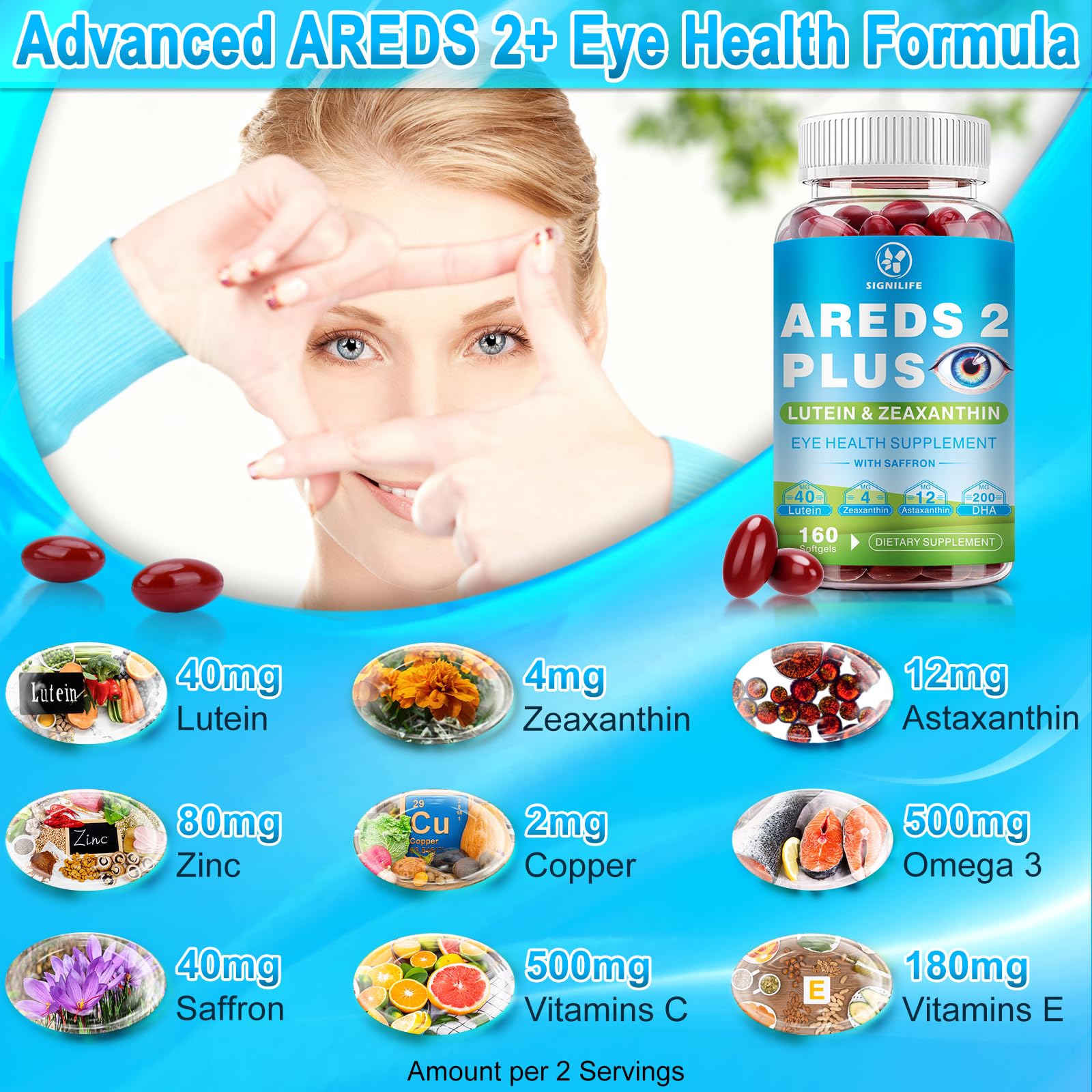 SIGNILIFE AREDS 2 Plus – astaxanthine et oméga-3 pour la rétine.