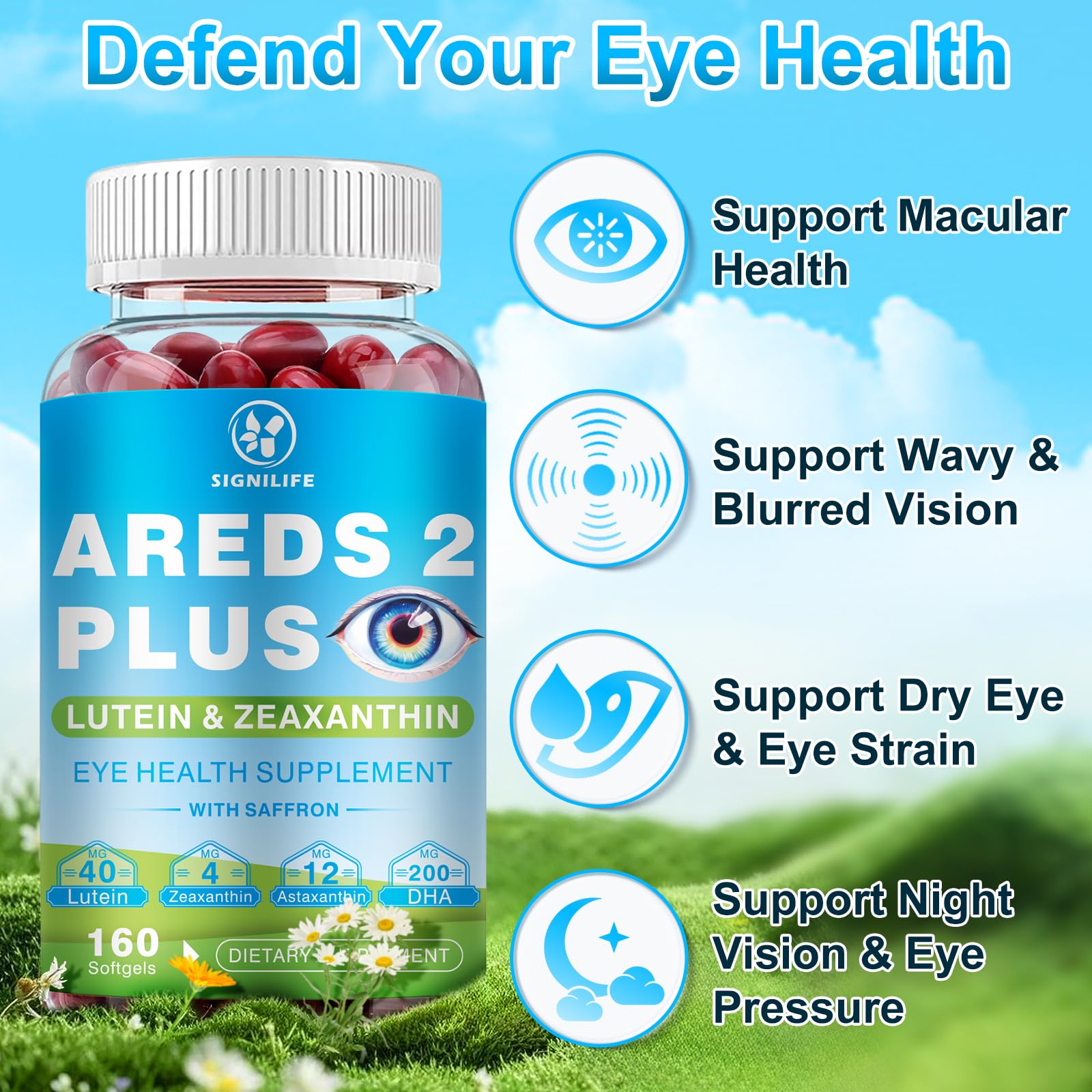 SIGNILIFE AREDS 2 Plus – protection contre la lumière bleue pour les yeux.
