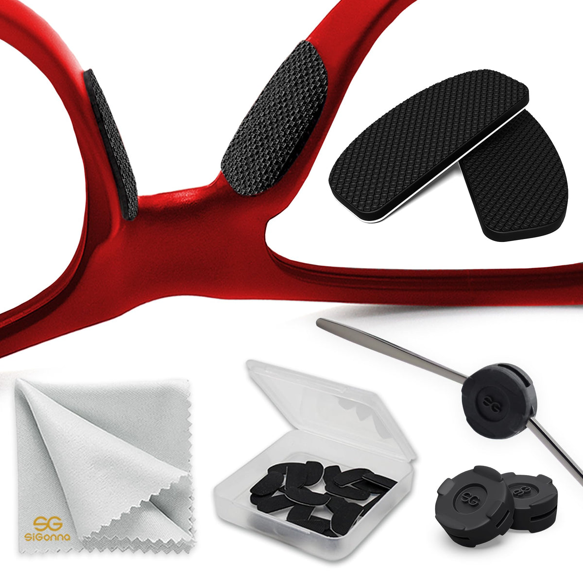 SIGONNA embouts nez lunettes adhésifs – adhérence renforcée pour éviter les glissements.