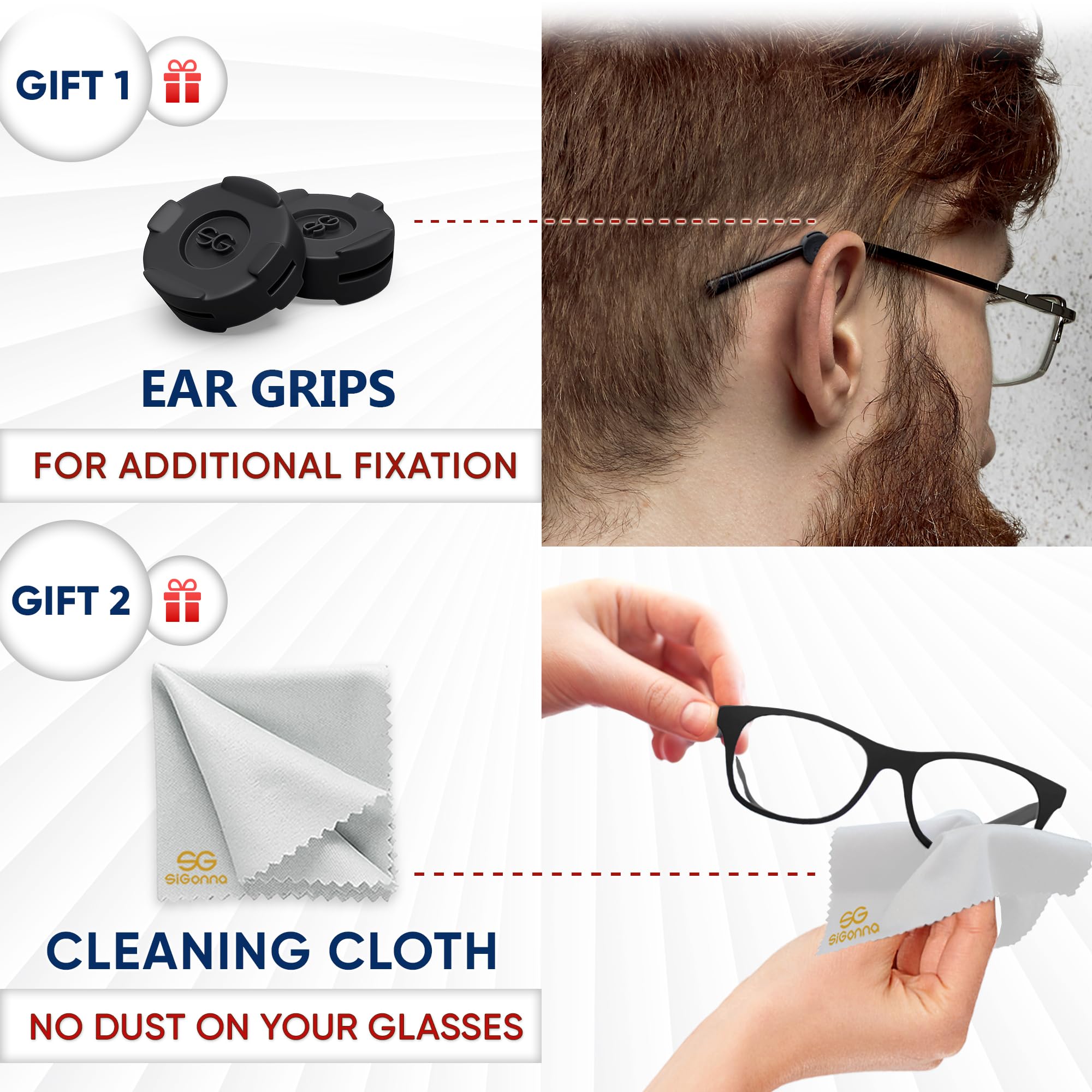 SIGONNA embouts nez lunettes adhésifs – solution légère pour réduire les marques sur le pont.