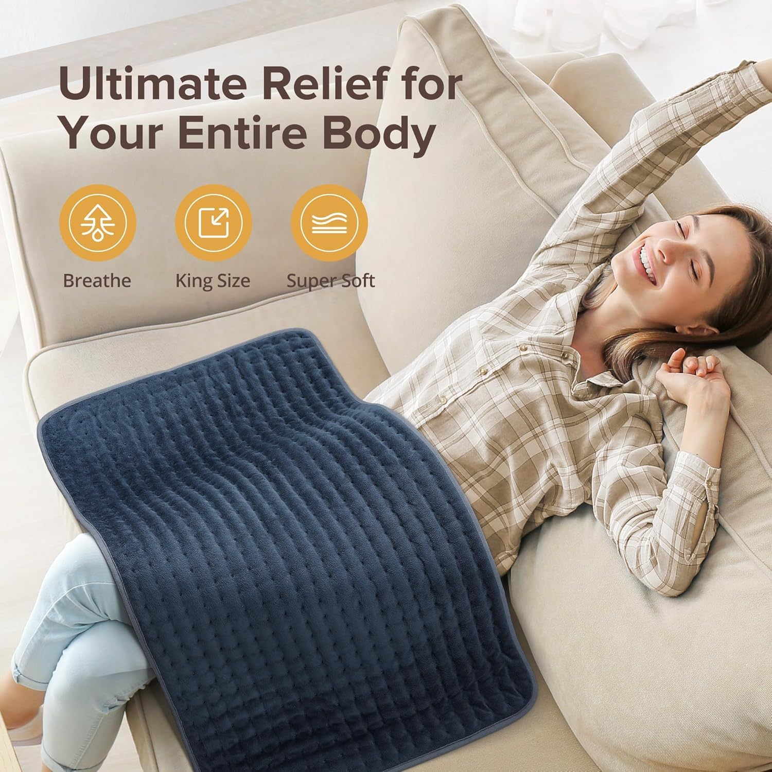 Siinsay coussin chauffant lavable en machine pour entretien simple