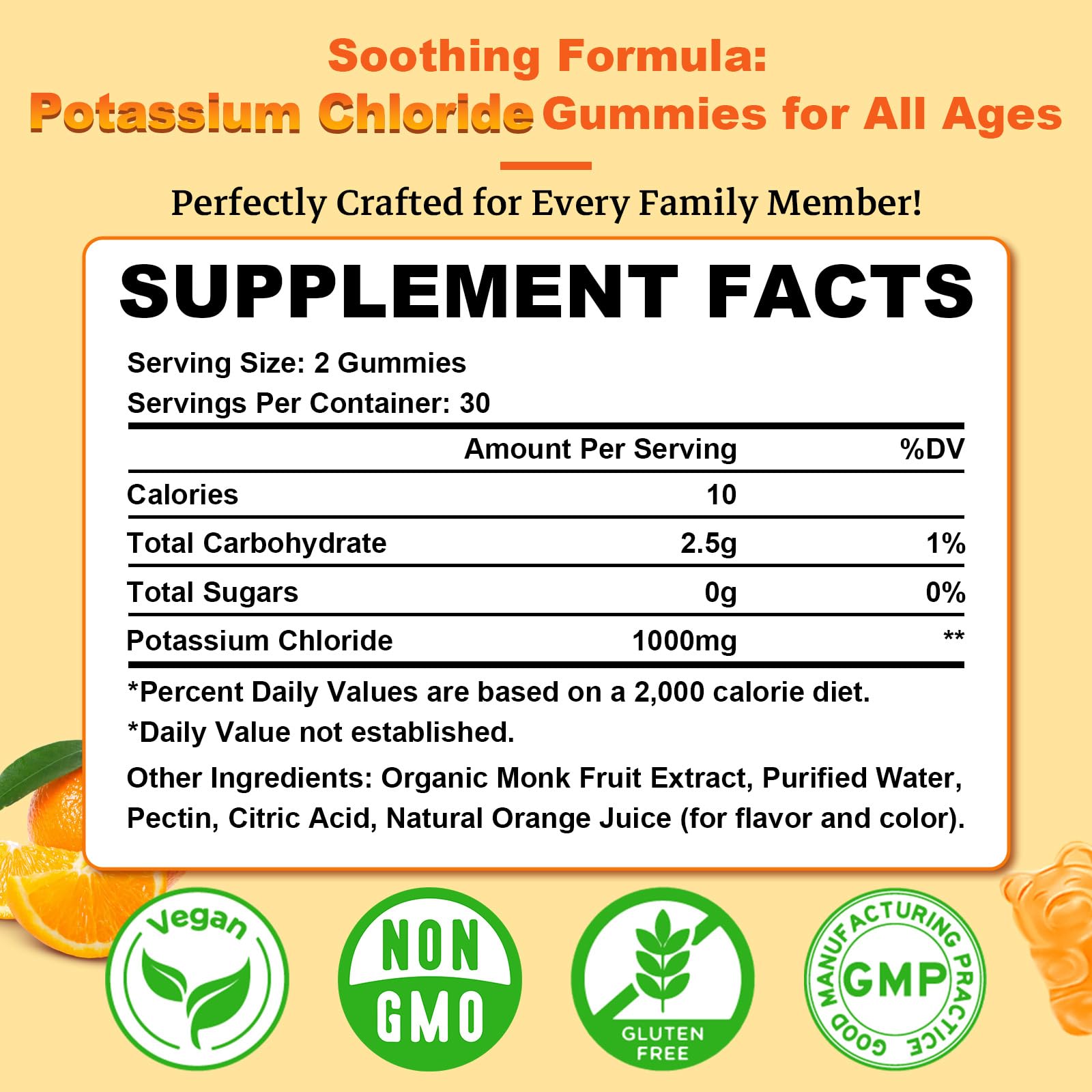 Gommes potassium Sijigood en gros plan, texture douce et goût naturel.