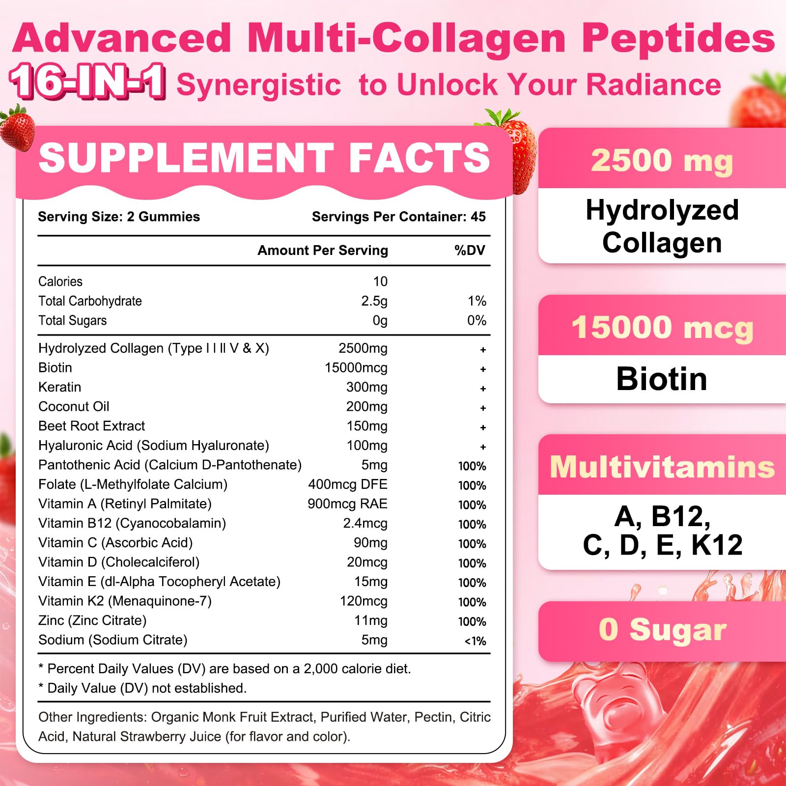 Gommes collagène Sijigood avec absorption rapide et meilleure biodisponibilité.