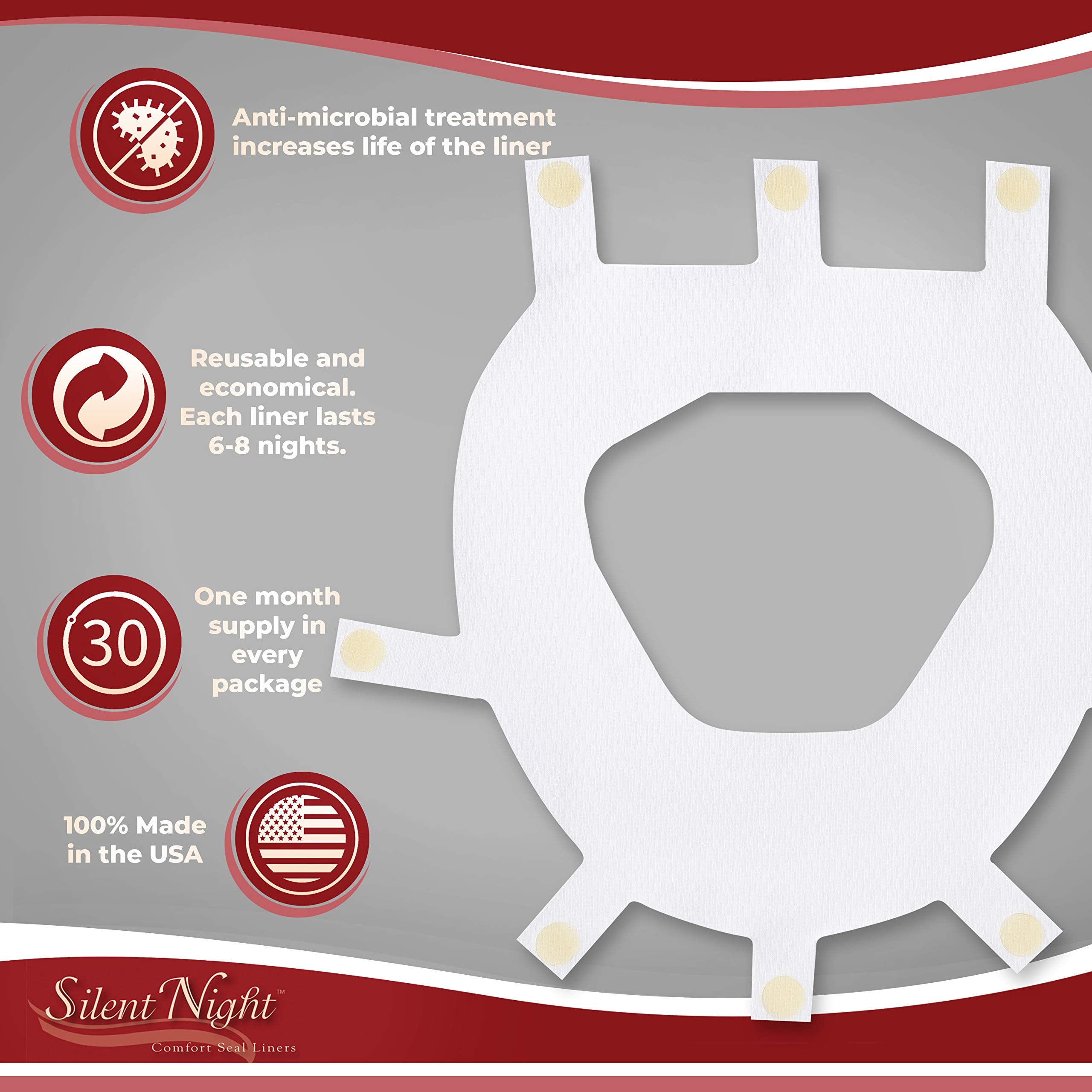 Silent Night Fitlife CPAP liner absorbe huiles et humidité du visage.