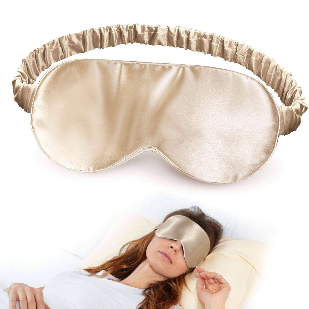 Masque Silk Dream en soie de mûrier 100% pour un sommeil sans frottement.