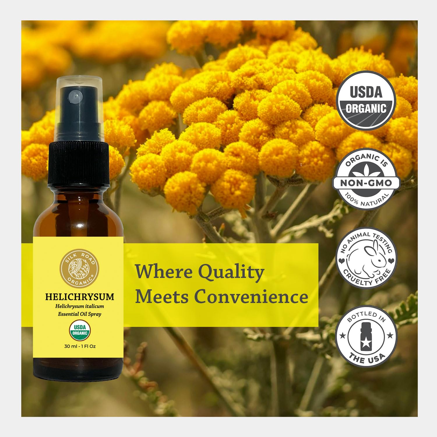Huile de jojoba biologique dans le spray, base hydratante douce pour la peau.