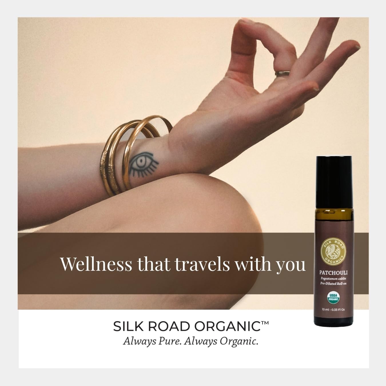 Silk Road Organic Patchouli Rouleau Aromatique Design Compact: look discret et pratique.