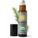 Silk Road Organic rouleau romarin-jojoba, bouteille 10 ml pratique en déplacement.