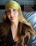 SILK&WILLOW scrunchie-soie bleu-vert et jaune pour cheveux en douceur