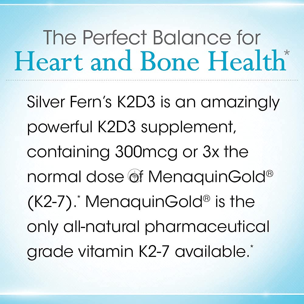 Pack double Silver Fern K2-D3, pratique pour le maintien quotidien.