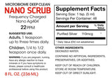 Nano Scrub de Silver Fern – étiquette du produit, informations claires et fiables.