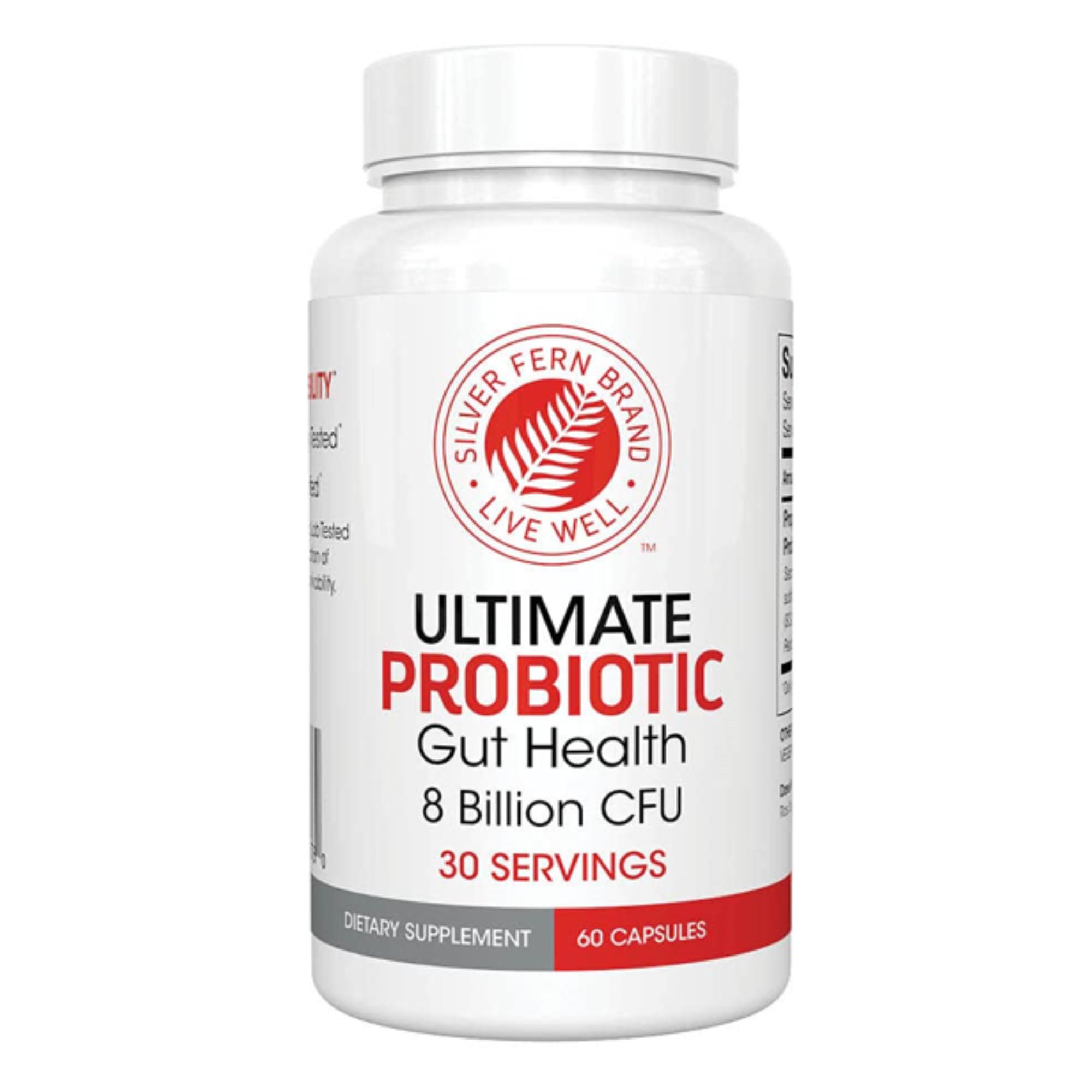 Silver Fern Probiotique – bouteille de capsules 8 milliards CFU pour le quotidien.
