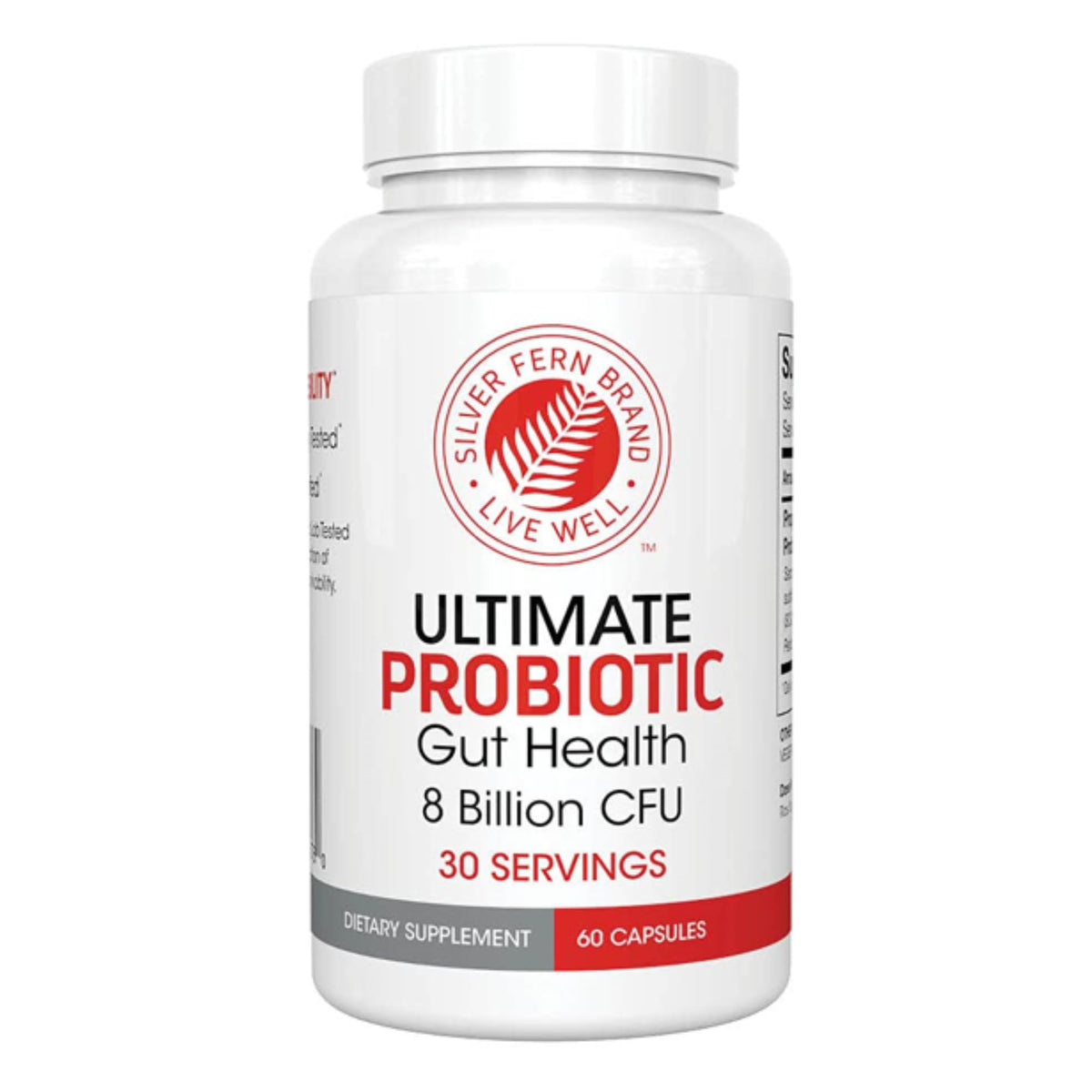 Silver Fern Probiotique – bouteille de capsules 8 milliards CFU pour le quotidien.