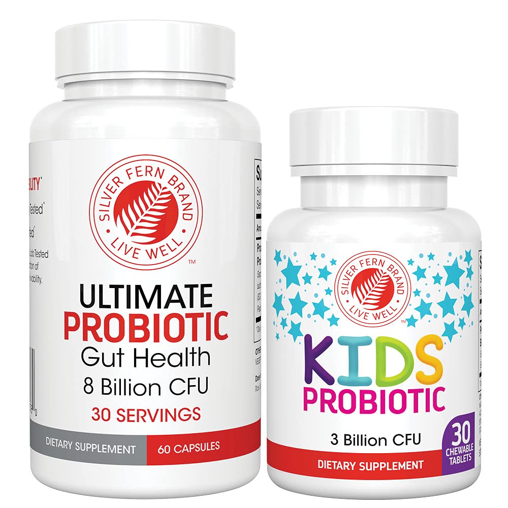 Silver Fern Probiotiques Adultes: bouteille de 60 capsules soutenant l'équilibre intestinal.