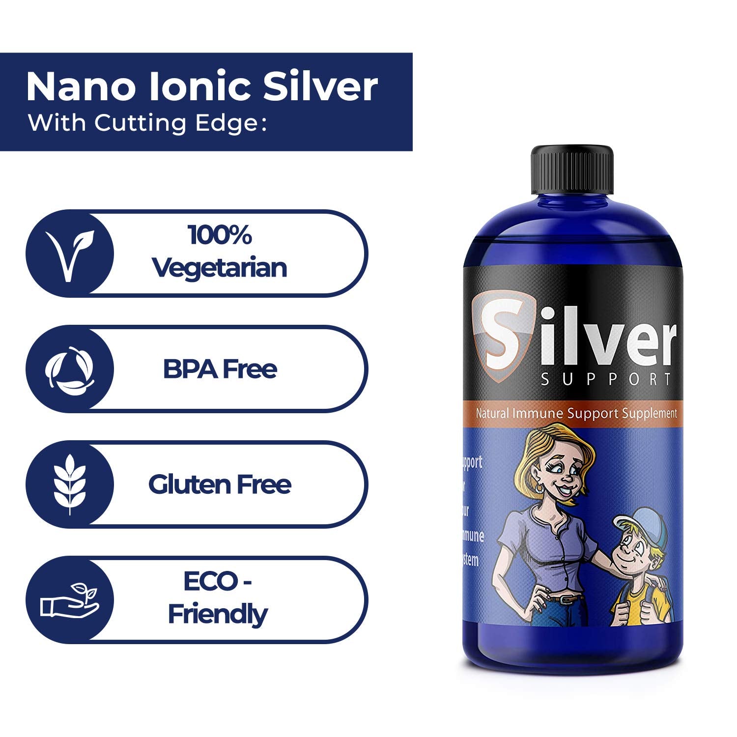 Silver Support avec contenance 32oz pour toute la famille.