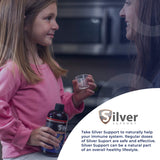 Silver Support étiquette informative avec conseils d'utilisation.