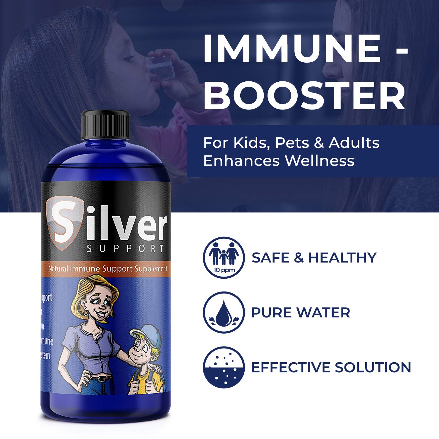 Silver Support avec pipette-doseuse pour un dosage précis.