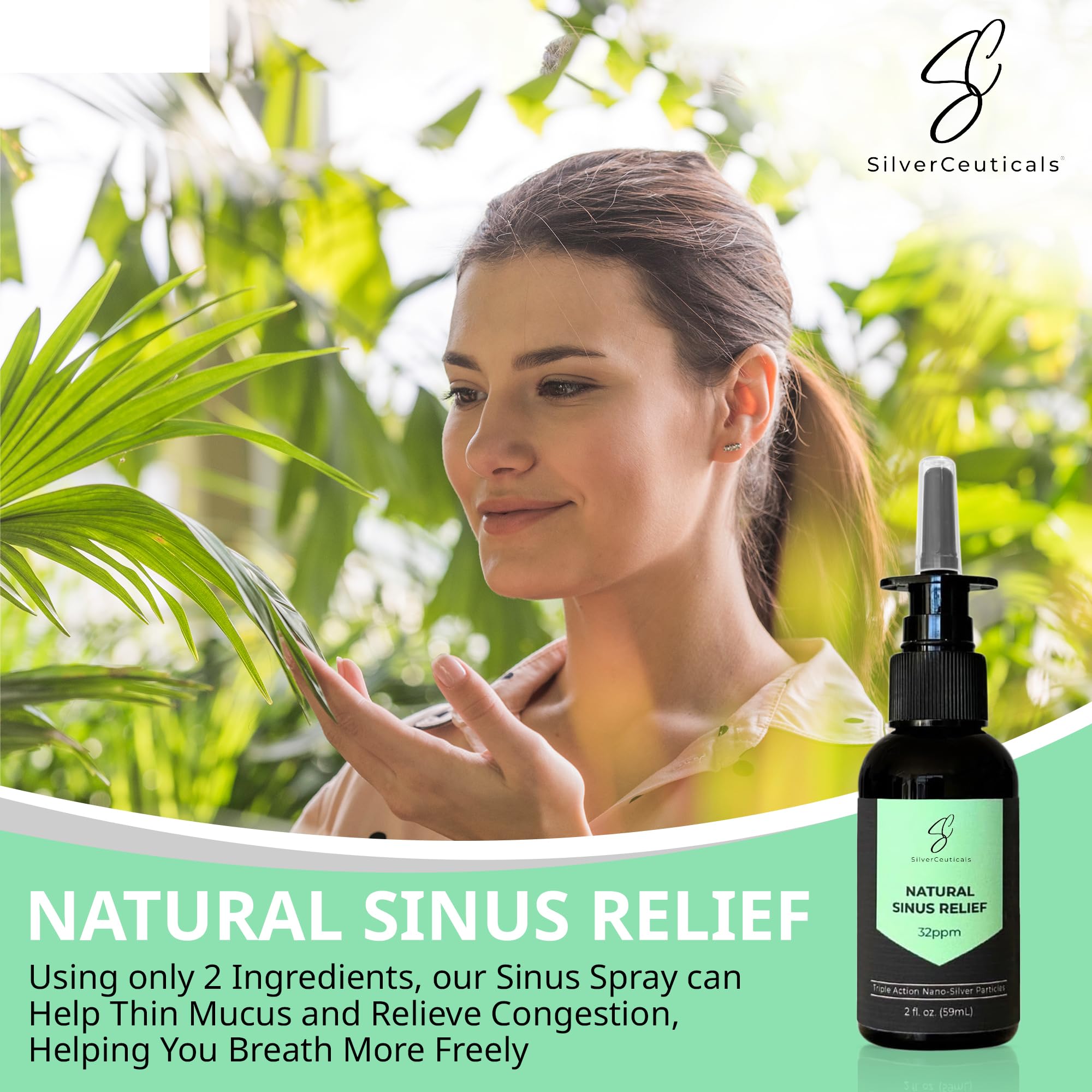 SilverCeuticals Sinus Relief: flacon spray nasal pratique pour usage quotidien