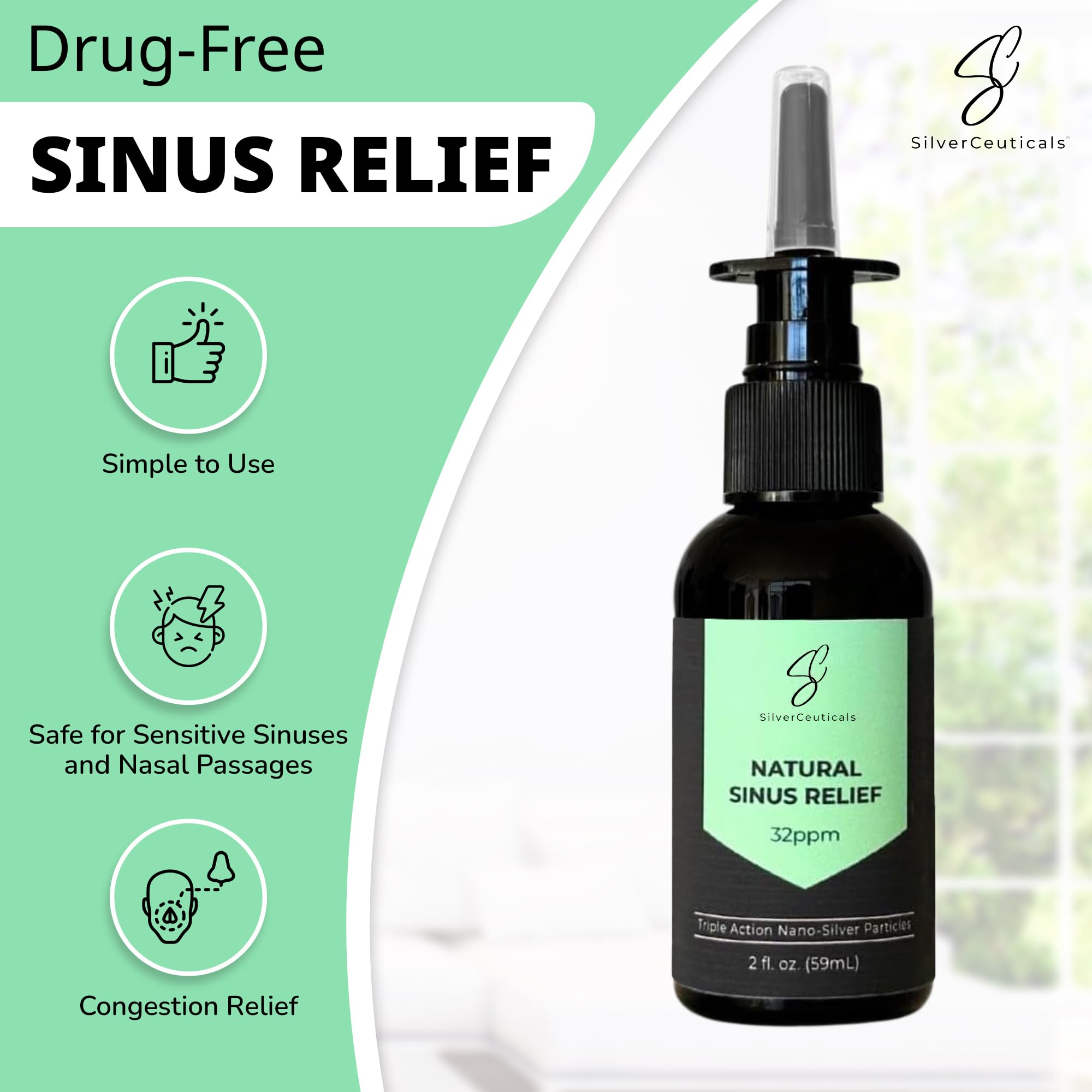 SilverCeuticals Sinus Relief: utilisation sans rebond et routine respiratoire régulière