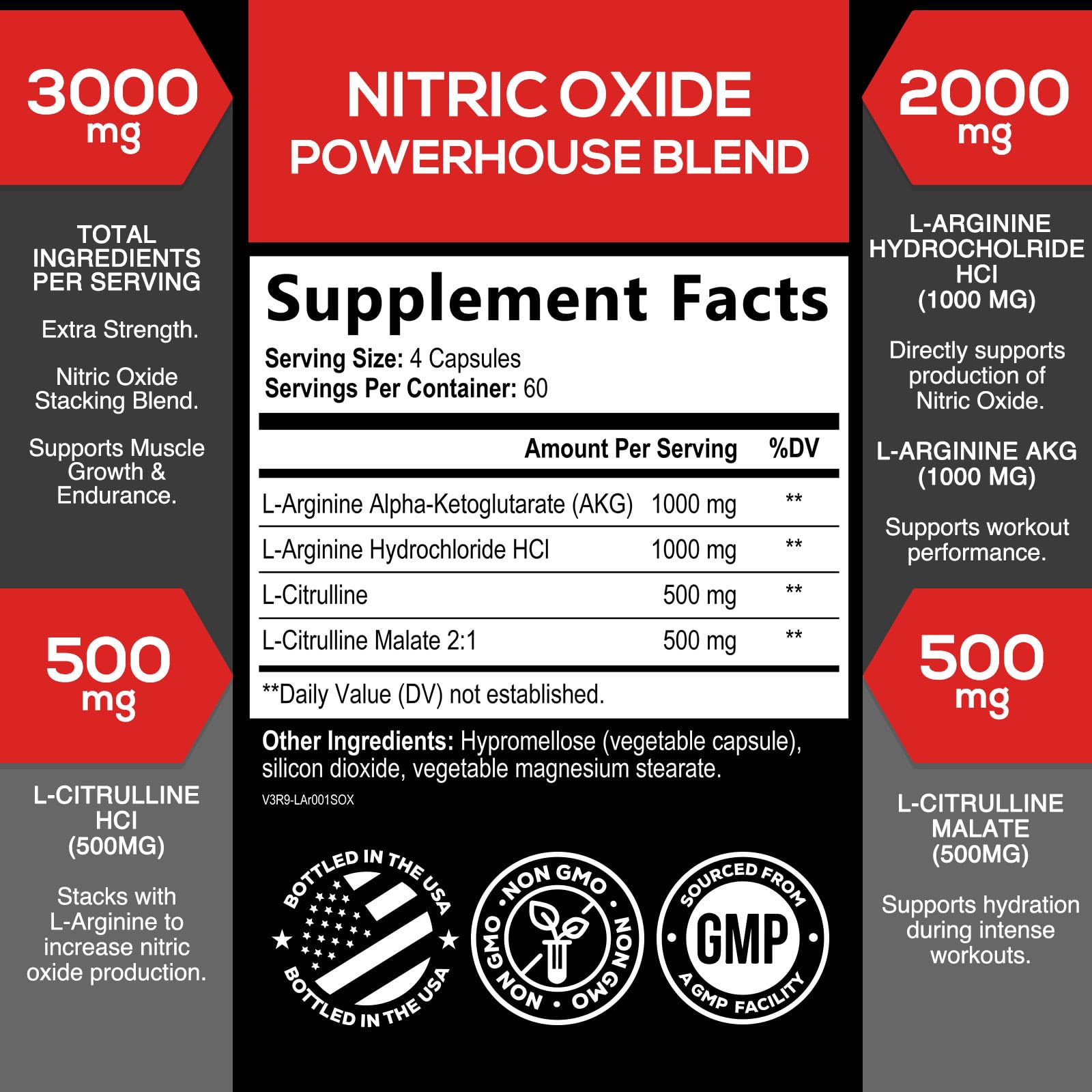 SilverOnyx oxido nitrique 3000mg — capsules faciles à prendre pour la pompe musculaire.