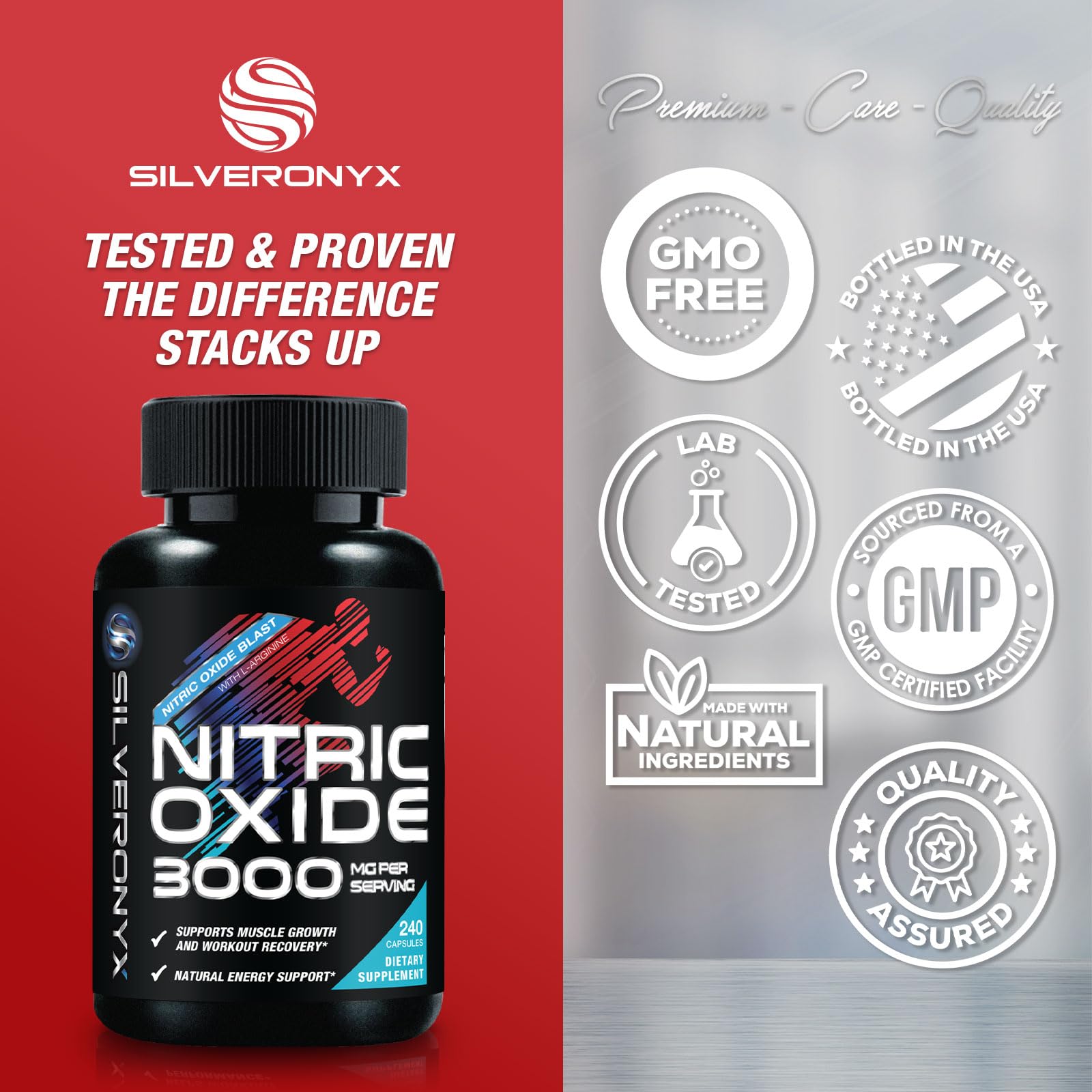 SilverOnyx oxido nitrique 3000mg — doseur pratique pour mesures précises.