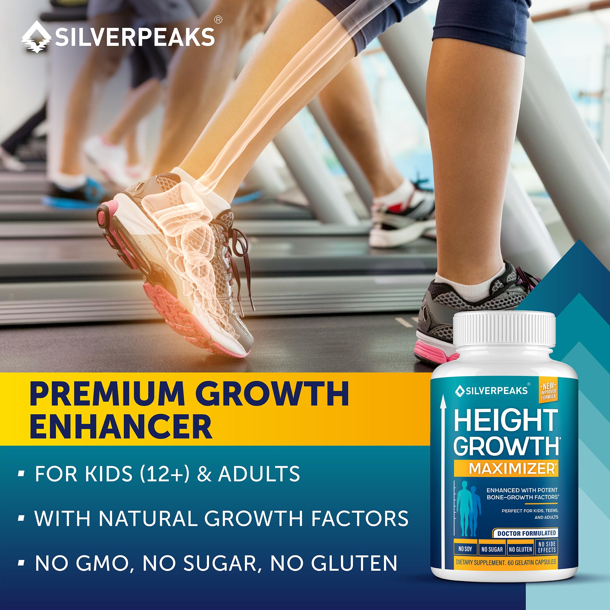 SILVERPEAKS Growth Capsules étiquette sans OGM et sans allergènes