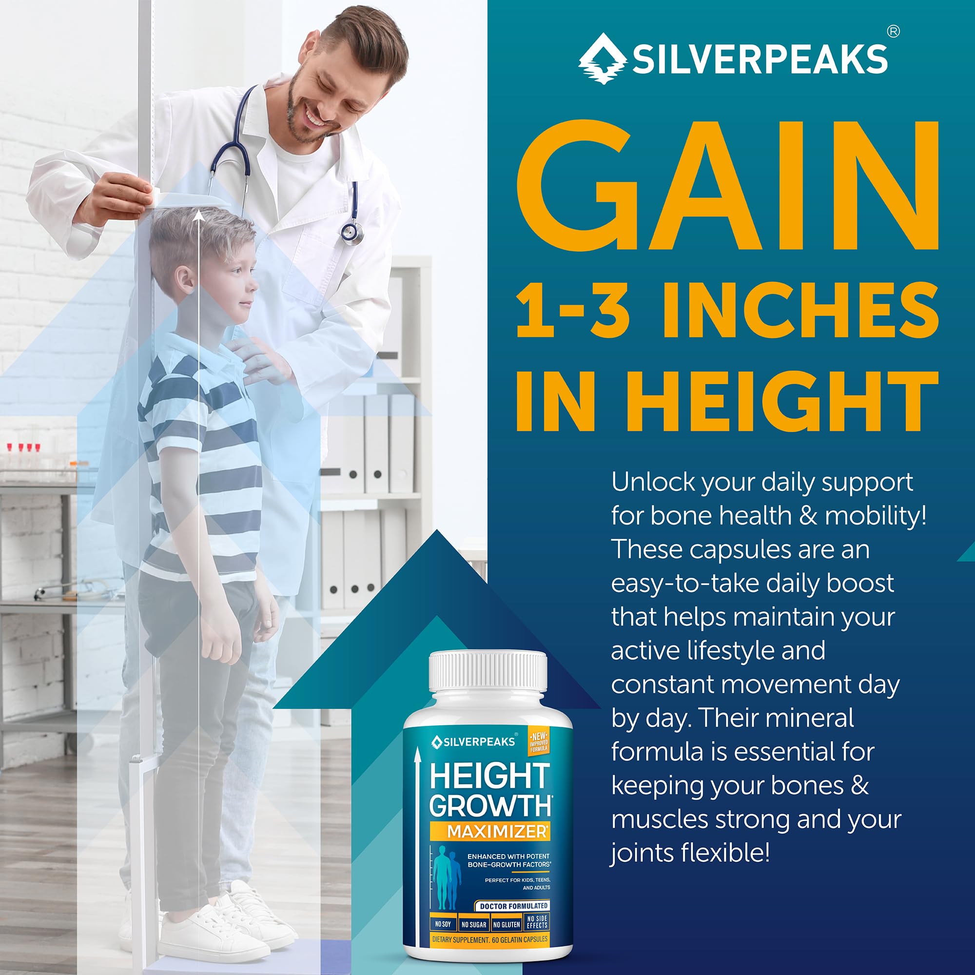 SILVERPEAKS Growth Capsules gélules végétales pour une prise quotidienne pratique