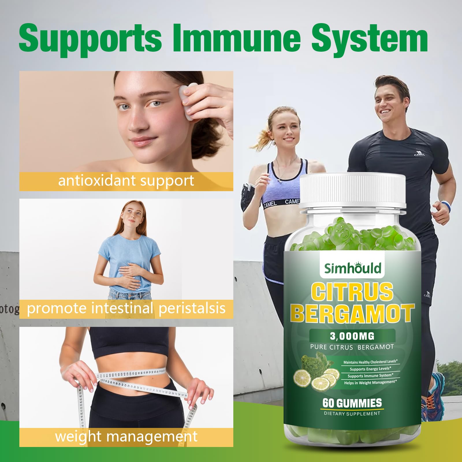 Gomme Simhould bergamote citronnée, utilisation quotidienne facile après repas.