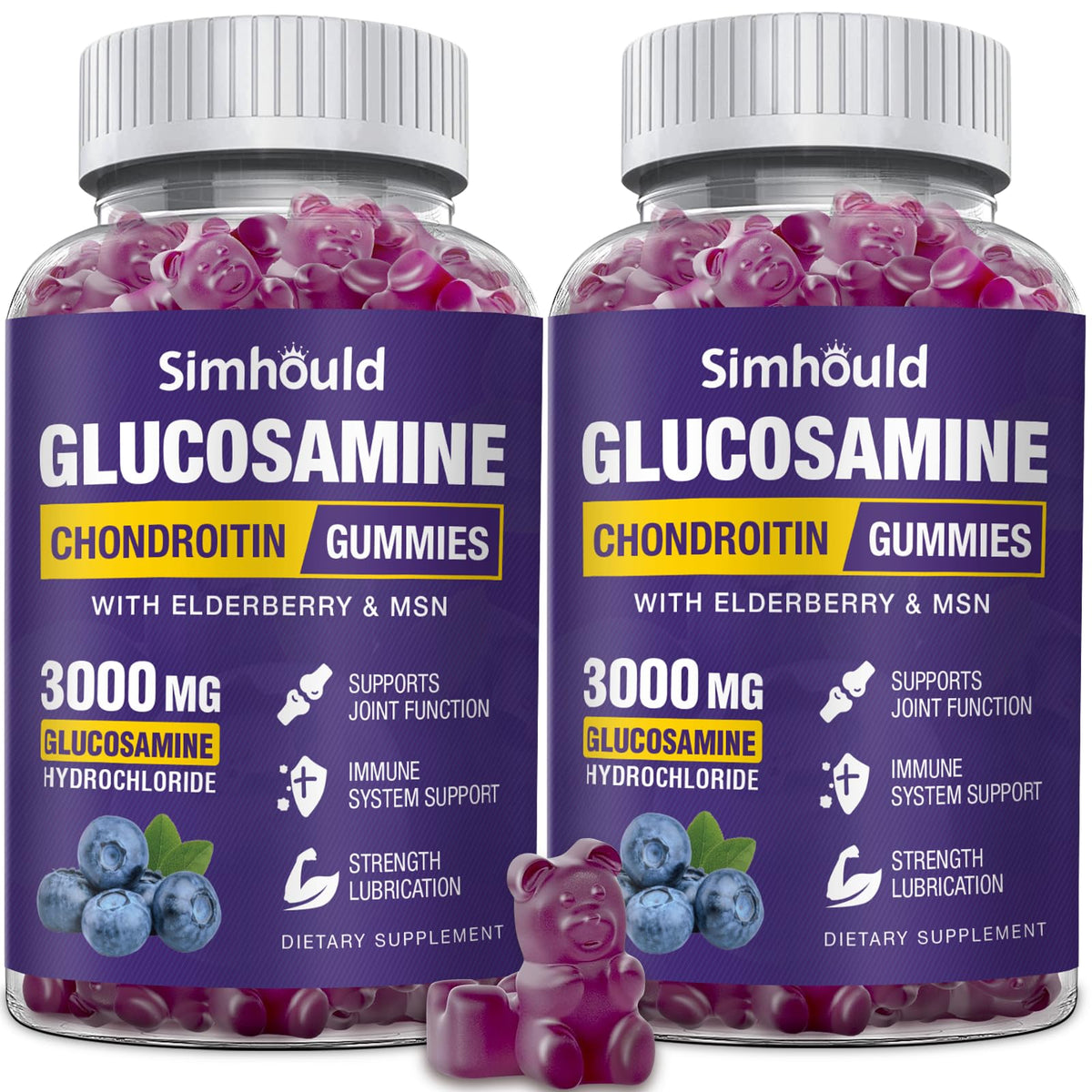 Simhould Gummies 3000mg, bouteille prête, soutien articulations au quotidien.