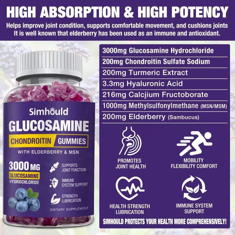 Gummies Simhould pour les articulations, soutien lors d’activités quotidiennes.