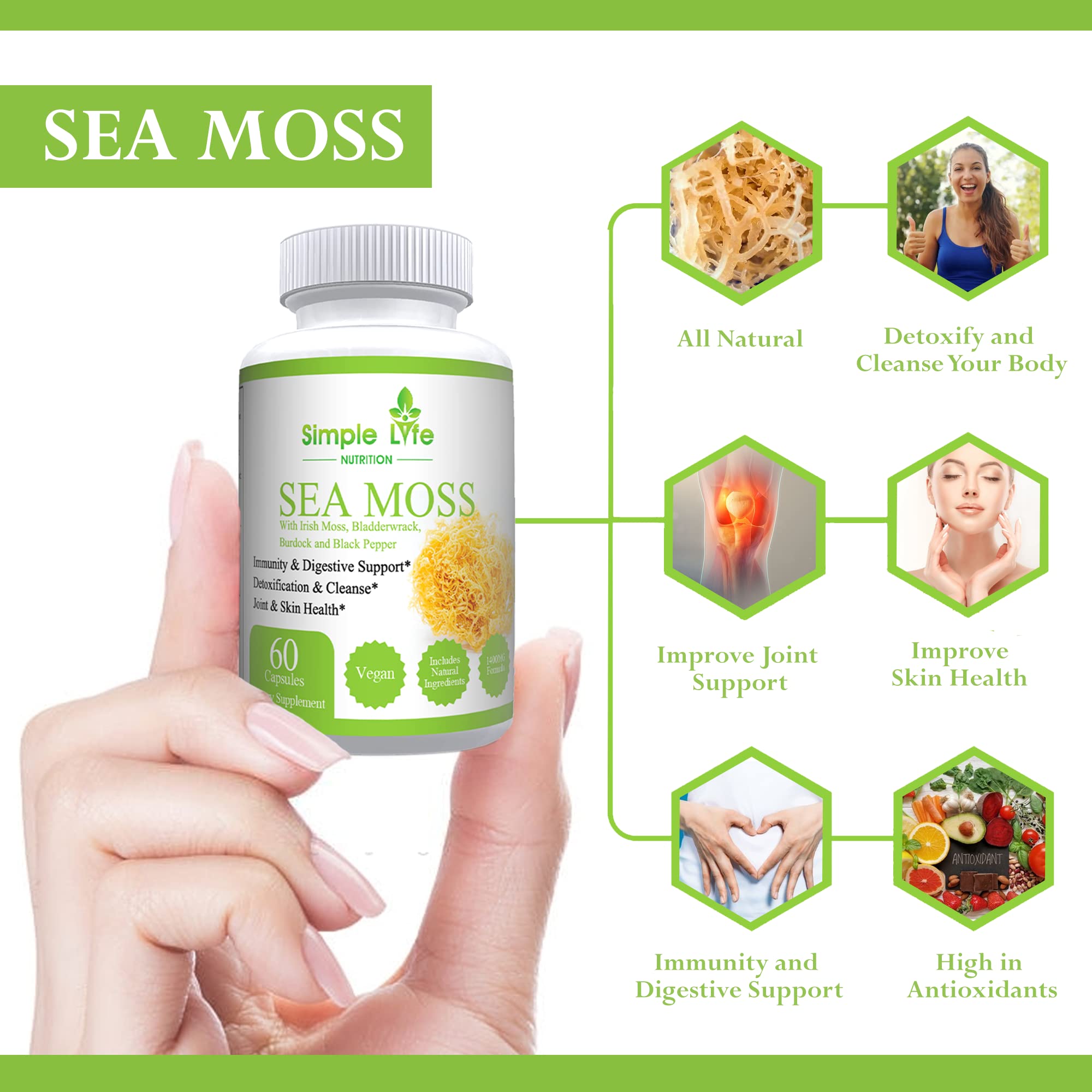 Mousse de mer Simple Life Nutrition — usage quotidien facile sans arrière-goût.