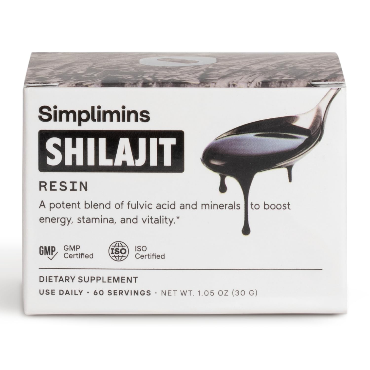 Dose prête à l'emploi Simplimins Shilajit, utilisation rapide.