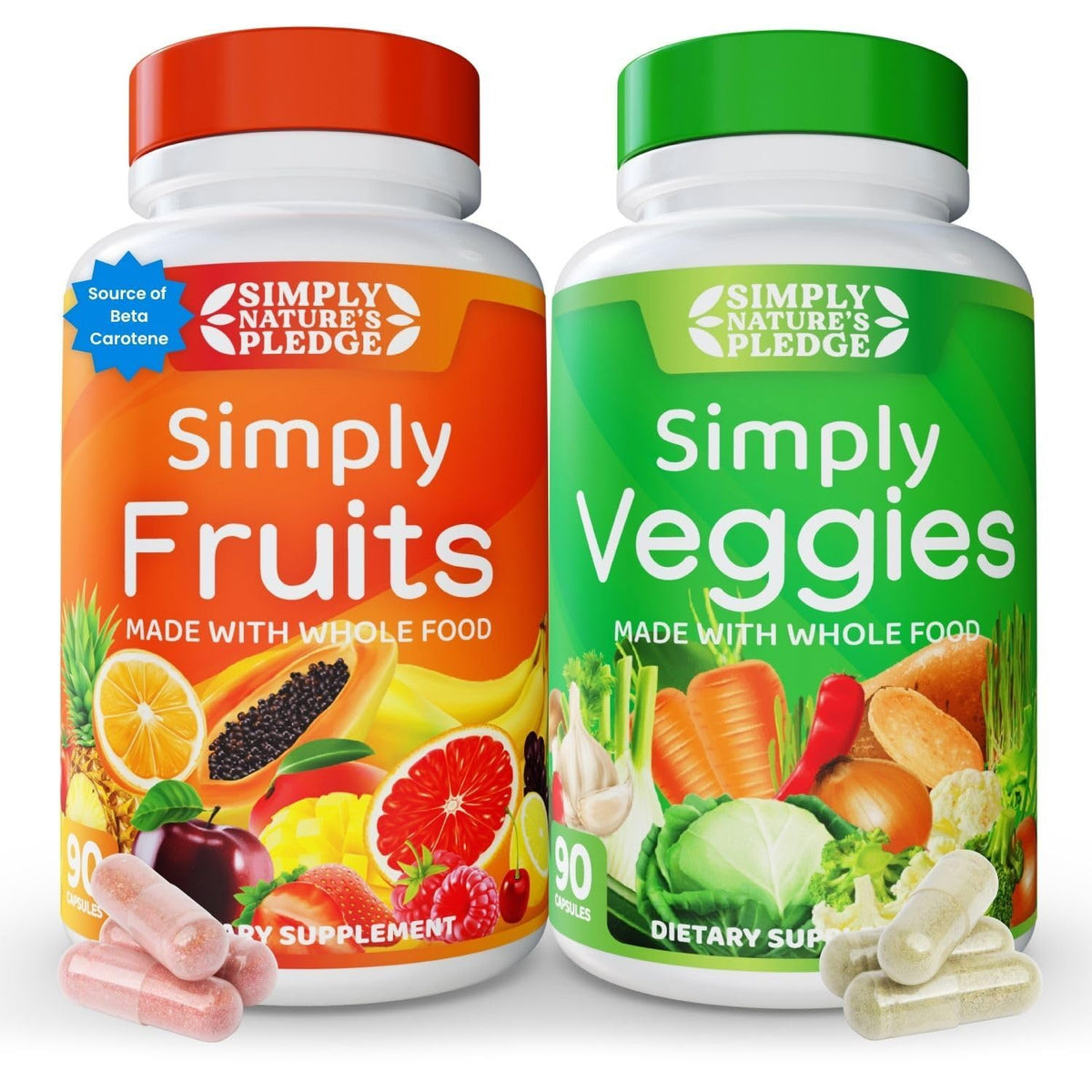 Simply Nature's Pledge – bouteille dosage, capsules faciles à prendre au quotidien pour une nutrition pratique.