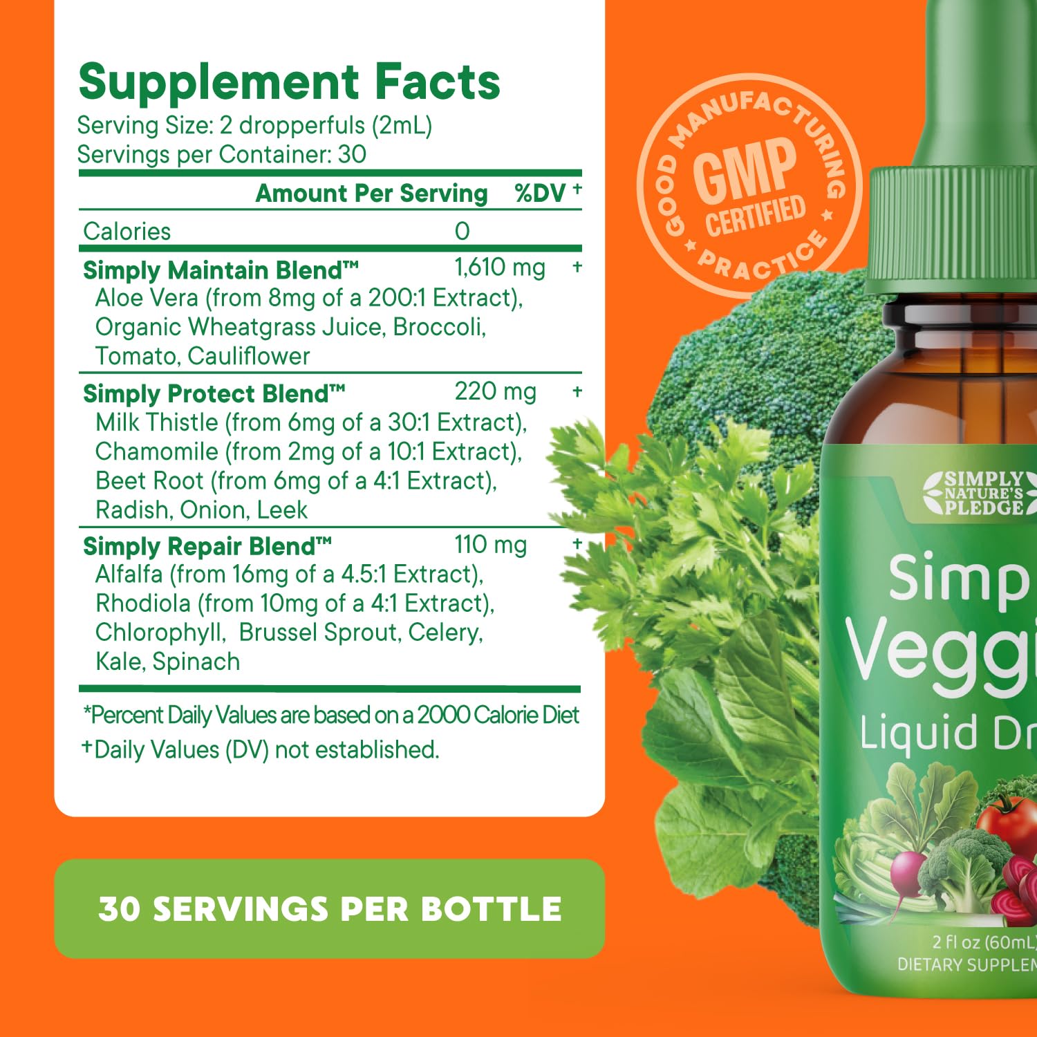 Doseur-gouttes Simply Nature's Pledge, facilité d'utilisation quotidienne.