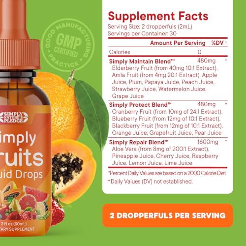 Étiquette produit Simply Nature's Pledge fruits et légumes, informations claires et transparence.