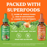 Tableau nutriments et antioxydants Simply Nature's Pledge, soutien potentiel.