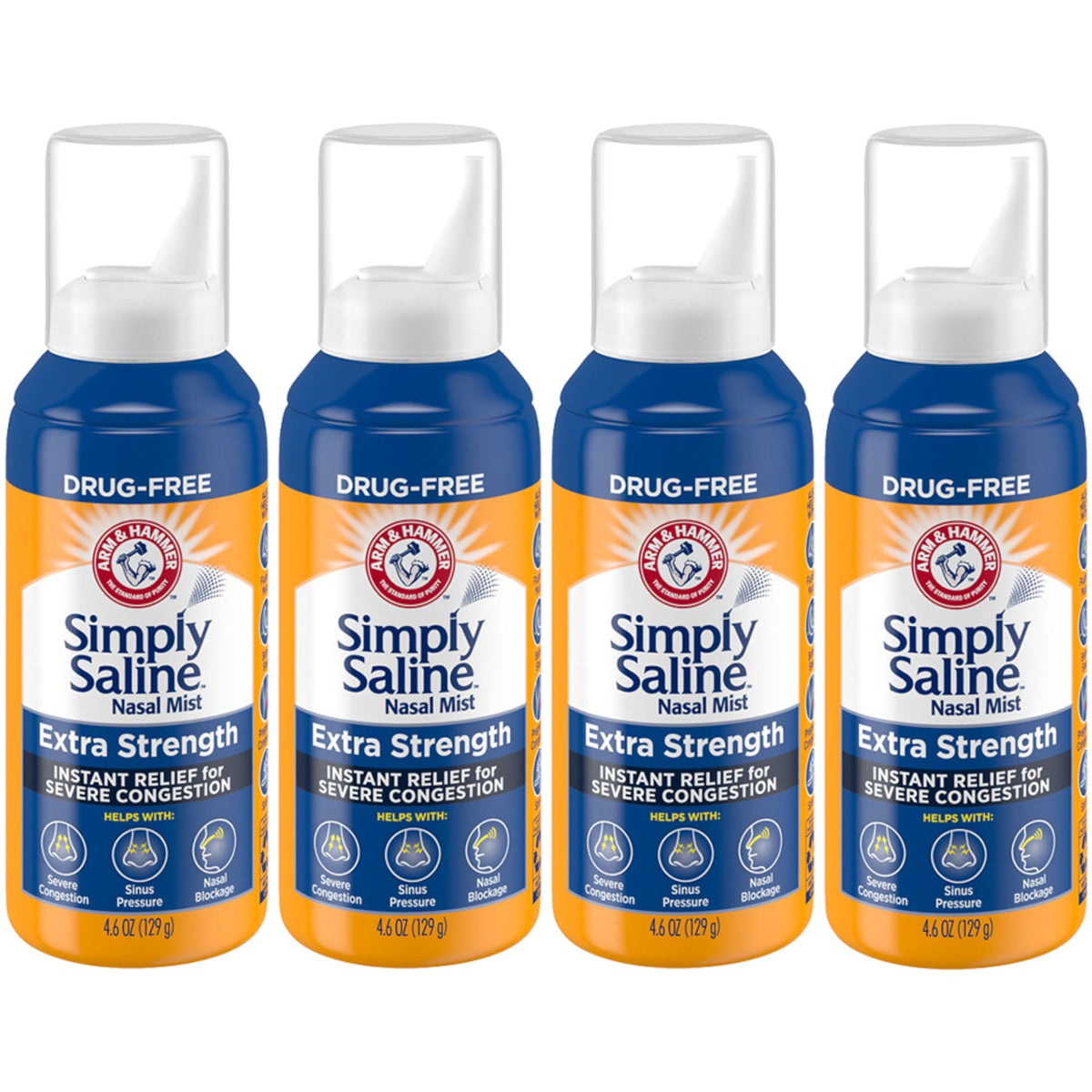 Simply Saline brume nasale Extra Force pour soulager rapidement la congestion.