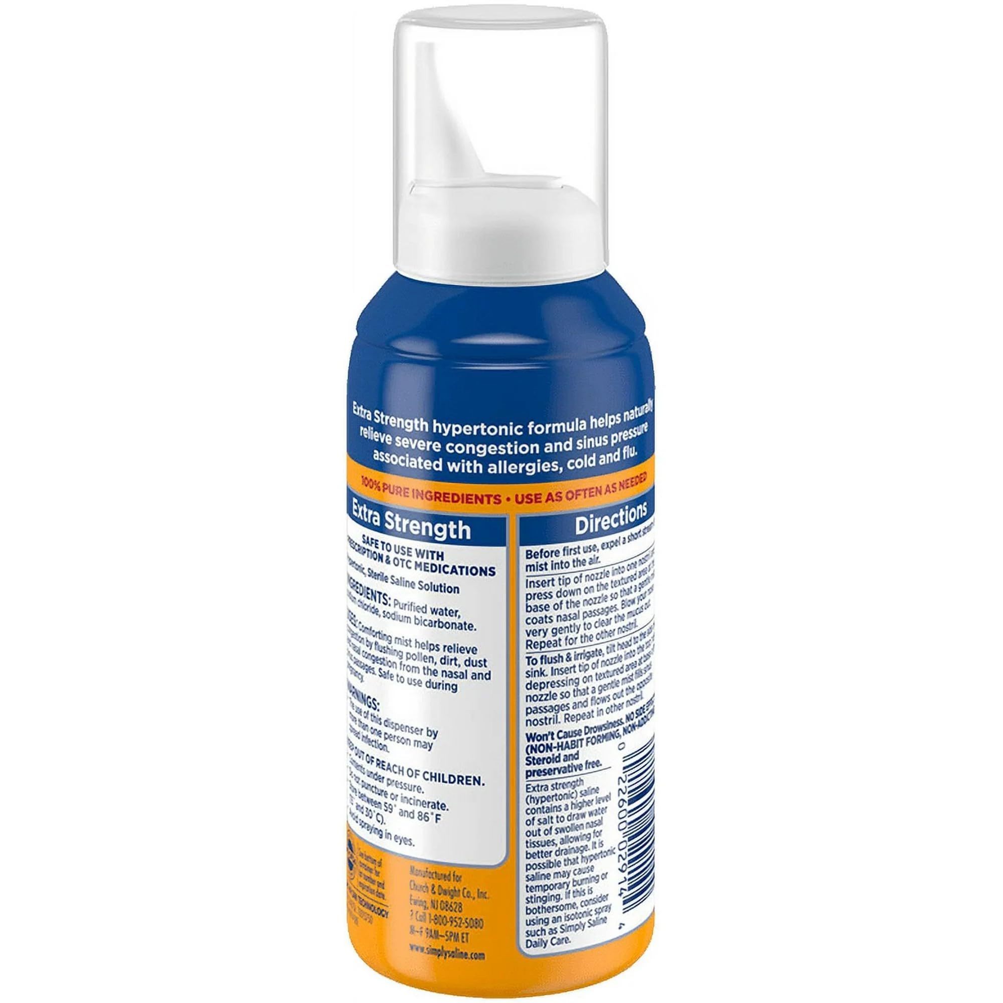 Simply Saline solution saline 3% pour dégager les voies nasales.