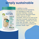 Étiquette Simply Tera's: ingrédients biologiques et sans OGM, choix transparent.
